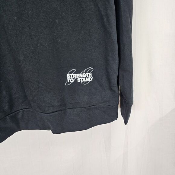 Adidas Black Size Small Crewneck Sweatshirt Strength To Stand Pullover - Picture 2 of 6